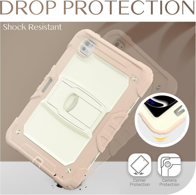 YUANSHXM-Case for iPad Pro 11-inch (M4, 2024 Release),All-Inclusive Heavy Duty Rugged Drop-Proof Shockproof Case with Stand & Shoulder Strap & Pencil Holder (H) - Image 2