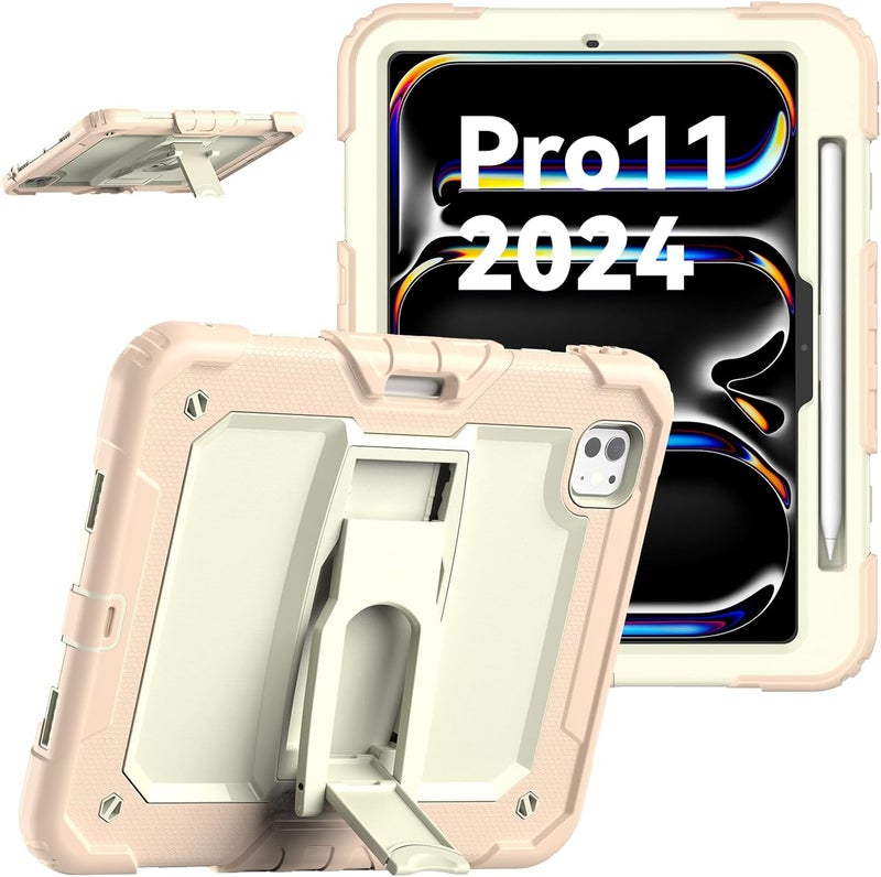 YUANSHXM-Case for iPad Pro 11-inch (M4, 2024 Release),All-Inclusive Heavy Duty Rugged Drop-Proof Shockproof Case with Stand & Shoulder Strap & Pencil Holder (H) - Image 1