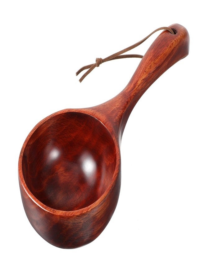 salbsever Bath Salt Scoop Wooden Kitchen Scoop Rice Spoon Multipurpose Large Solid Wood Water Spoon Scoops for Canisters Flour Scoop 8 Inch Soup Scoop Round Serving Soup for Cooking Stirring - Image 1
