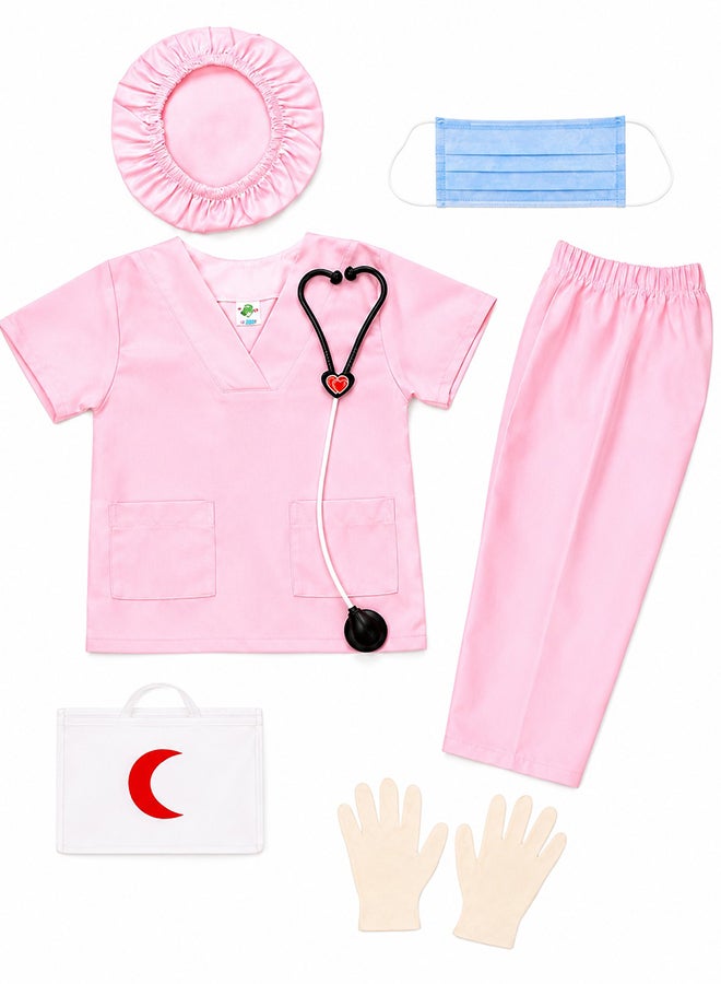 Toy Land Kids Surgeon Costume Set with Medical Accessories – Doctor Role Play Fancy Dress Outfit for Girls of age 12 to 13  years - Image 1