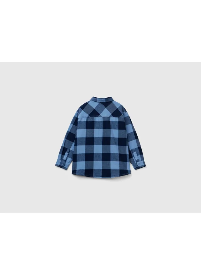 يونايتد كولورز أوف بينتيون Plaid Shirt In 100% Cotton