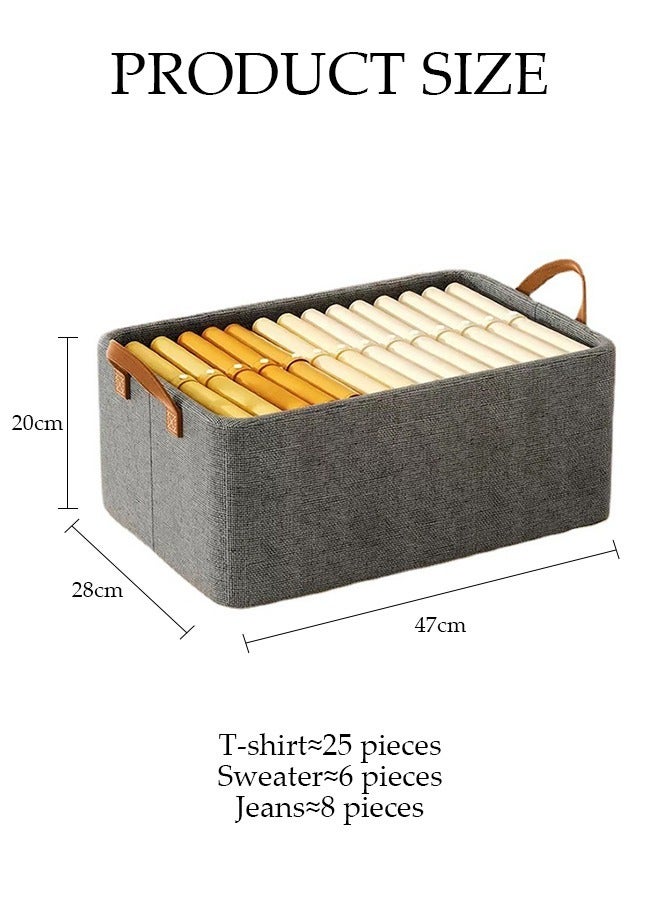 DUNISO 3pcs Cube Closet Storage Box with Portable Handle Large Capacity Closet Organizer Foldable Storage Bins Multifunctional Home Cubes Baskets for Clothing, Jeans, Toys, Books, Shelves, Closet, Wardrobe - Image 2