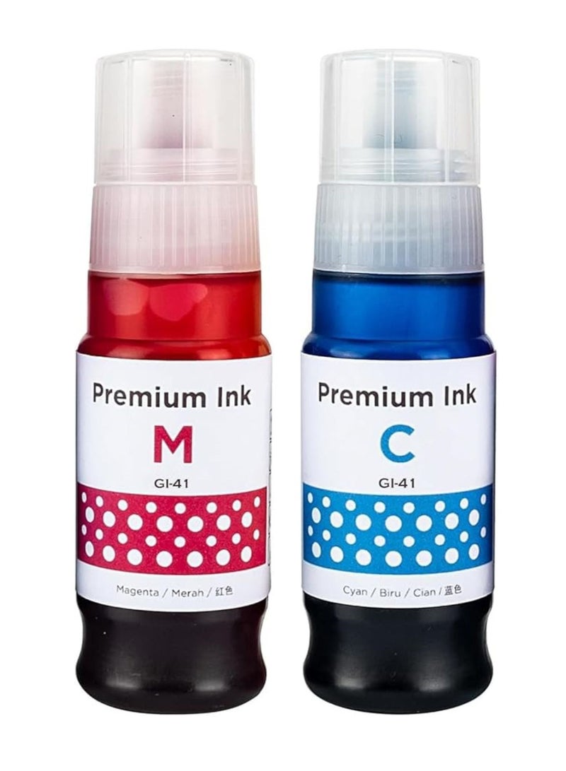 GI- 41 ink Magenta / CYAN Compatible for CANON PIXMA G1420/G2420/G2460/G3420/G3460 Pack of 2