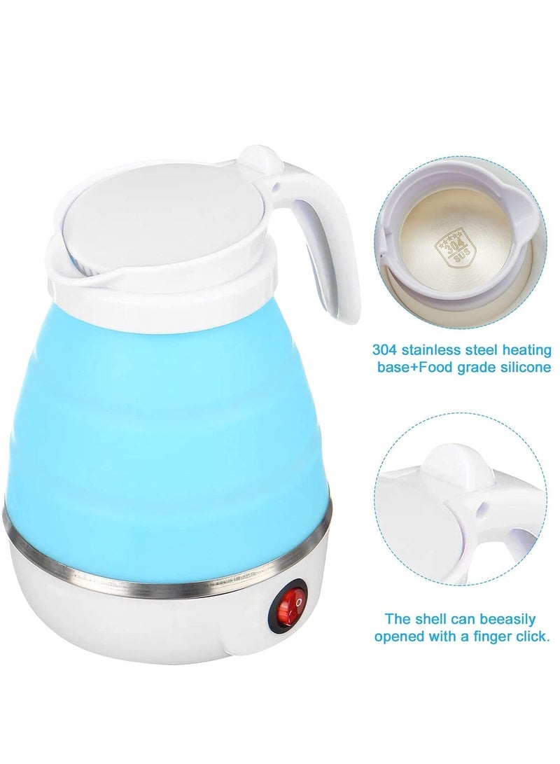 ELTRAZONE Portable Folding Electric Kettle Fast Boiling Foldable Electric Kettle for Travel Food Grade Silicone Boil Dry Protection Electric Kettle with Separable Power Cord for Hiking Camping - Image 3