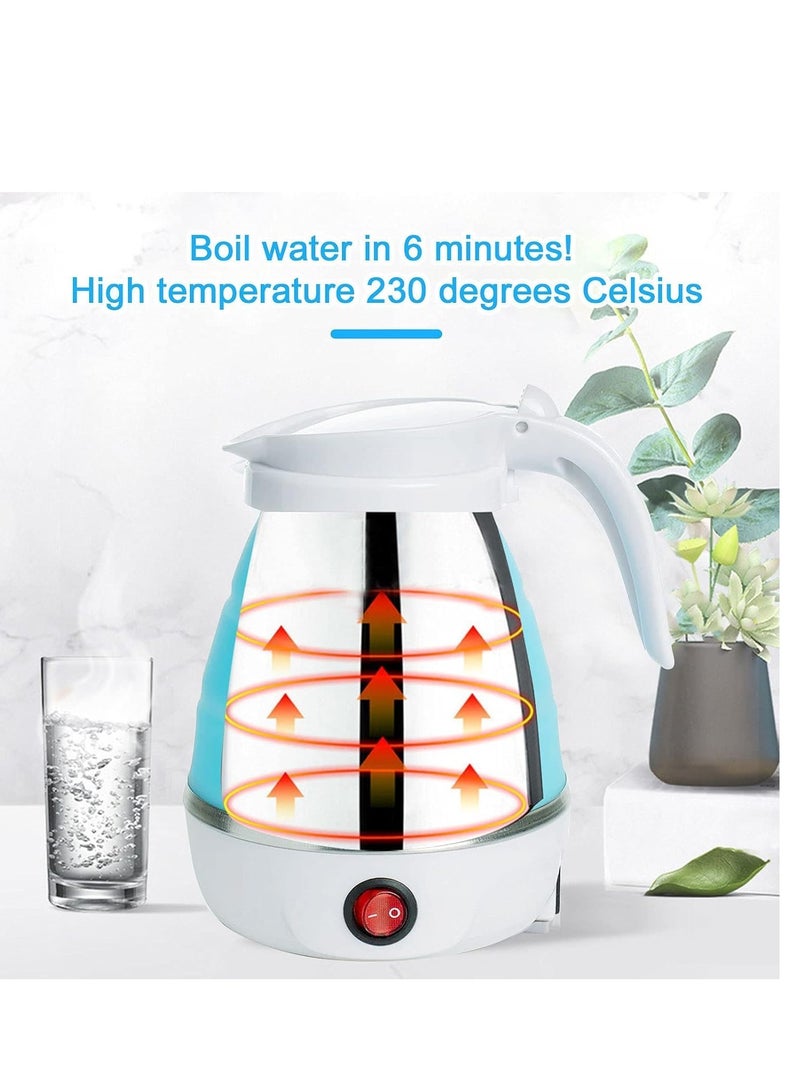 ELTRAZONE Portable Folding Electric Kettle Fast Boiling Foldable Electric Kettle for Travel Food Grade Silicone Boil Dry Protection Electric Kettle with Separable Power Cord for Hiking Camping - Image 4