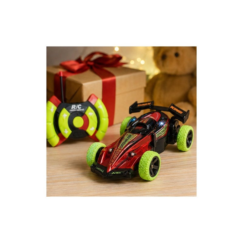 Remote Control Racing Car Toy, Red and Black with Green Wheels, RC Formula Car with Controller - Image 4