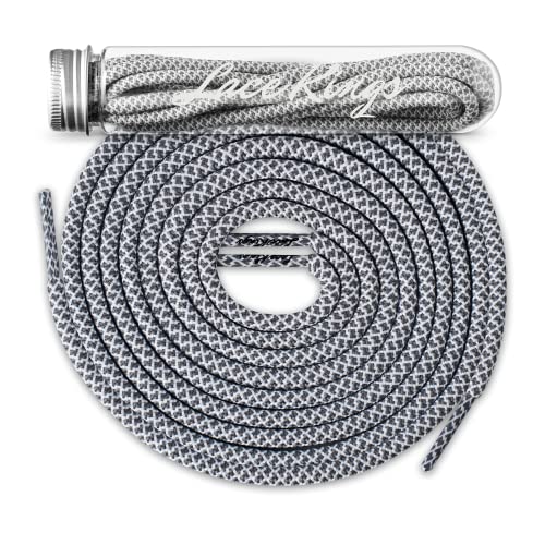 Lace Kings Round Shoelaces (Grey/White - 54in) - Image 4