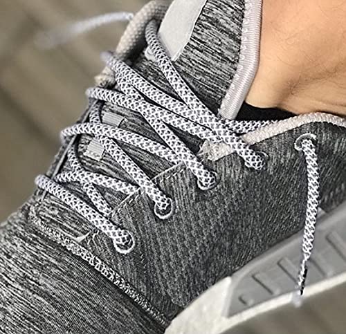 Lace Kings Round Shoelaces (Grey/White - 54in) - Image 3