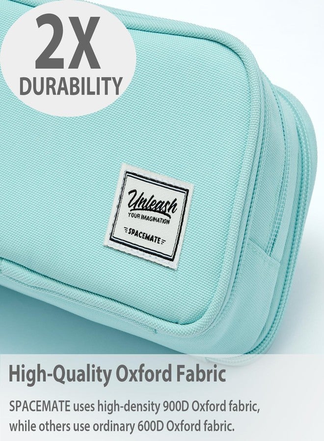 SPACEMATE Pencil Case Pouch Box Bag School Supplies Girls Boys Kids, Cute Preppy Stuff Big Capacity Aesthetic Pen Organizer, Back to College Stationary, Eggshell Blue, Extra Large Style, 2300ml - Image 3
