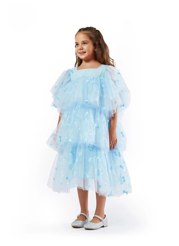 Amri Layered Design Tulle Long Frock