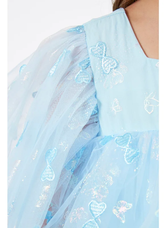 امري Layered Design Tulle Long Frock