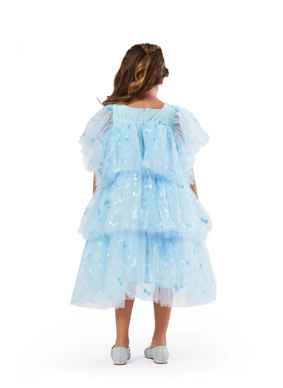 امري Layered Design Tulle Long Frock
