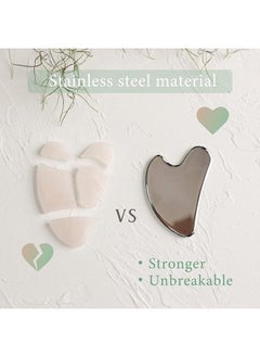 Rena Chris Gua Sha Facial Tool, Stainless Steel Gua Sha Board for SPA Acupuncture, Metal Gua Sha for Body Face Neck and Eye, Skin Care Gift for Woman  - Image 4
