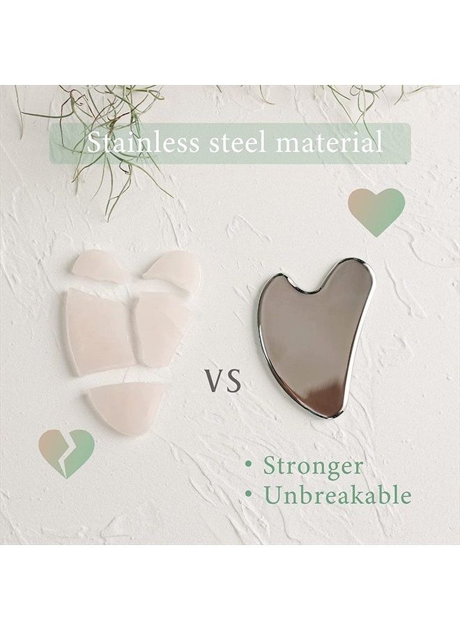 Rena Chris Gua Sha Facial Tool, Stainless Steel Gua Sha Board for SPA Acupuncture, Metal Gua Sha for Body Face Neck and Eye, Skin Care Gift for Woman  - Image 4