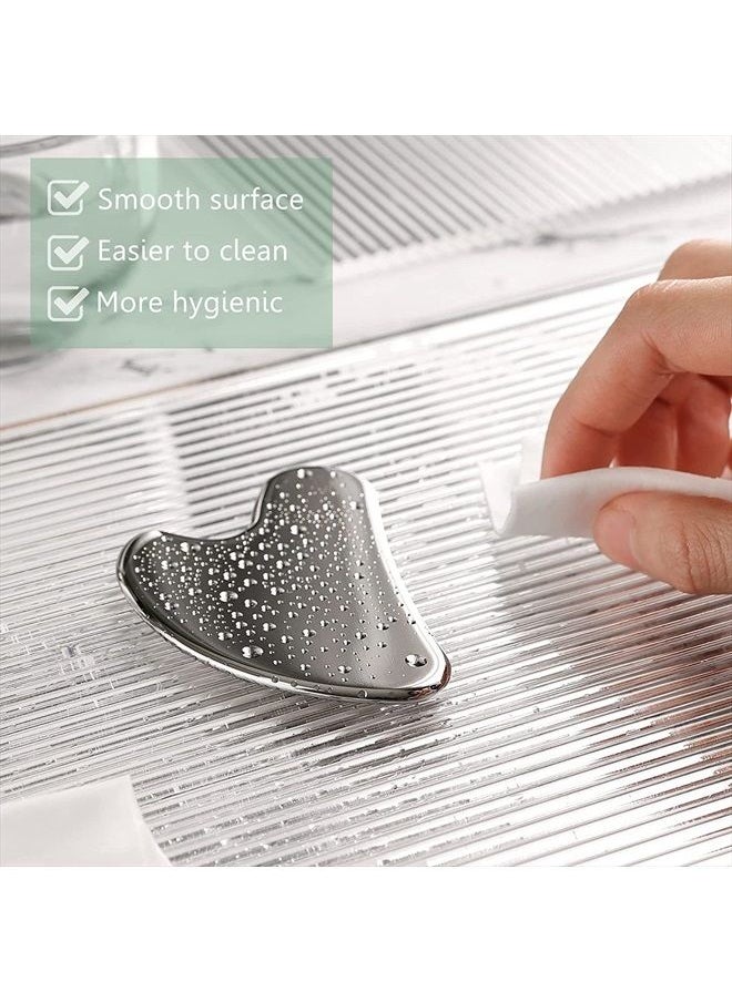Rena Chris Gua Sha Facial Tool, Stainless Steel Gua Sha Board for SPA Acupuncture, Metal Gua Sha for Body Face Neck and Eye, Skin Care Gift for Woman  - Image 5