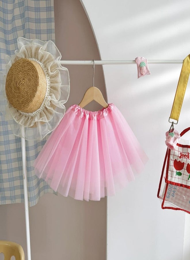 BGFKS 5 Pack Tutu Skirt for Girl Ballet Dance Costume Dress Up Princess Party Girl Tutus with Butterfly Hairbows. Pink - Image 3