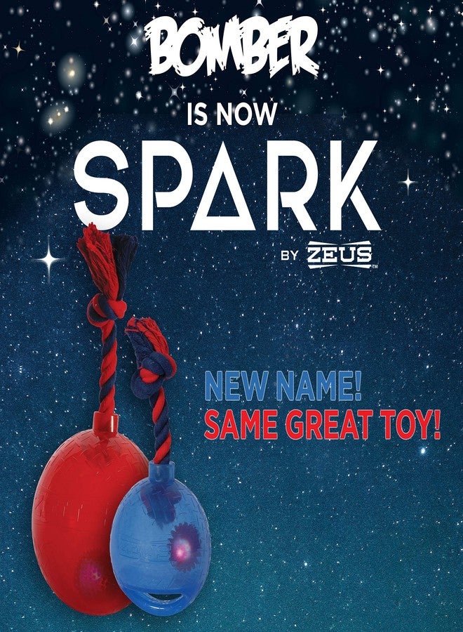 زيوس كرة شد زوس سبارك مع مصباح LED وامض، لعبة كبيرة للكلاب، أزرق، 6.7 بوصة، 98086، برتقالي - Image 2