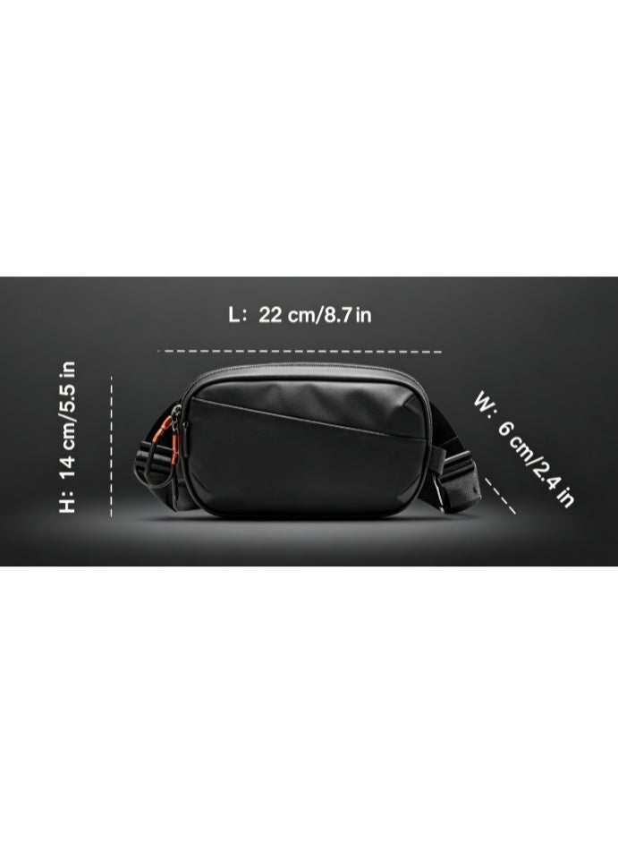 Arabest Sling Bag X-Mini, Durable Fanny Pack with RFID Blocking, Water-resistant Belt Waist Bag with Quick-adjust Strap, Stylish Waist Pack for Men, Women, Travel, Hiking, Cycling, Work, Sports, Black - Image 2