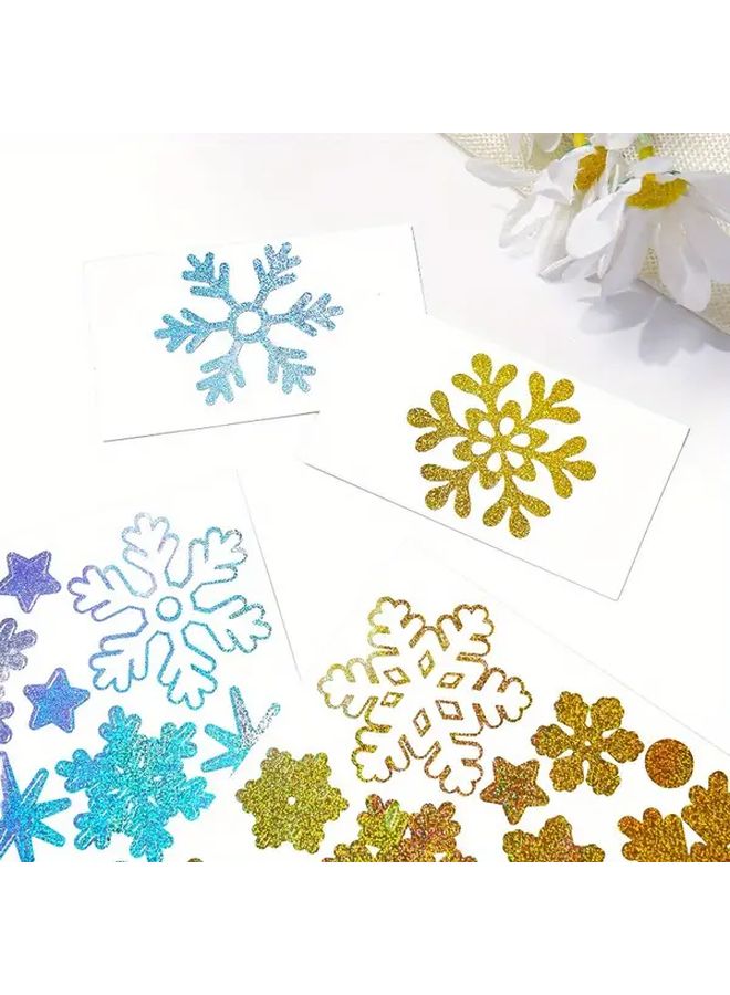 Golden Snowflake Stickers Self Adhesive Winter Glitter Decor for Crafts Gifts - Image 5
