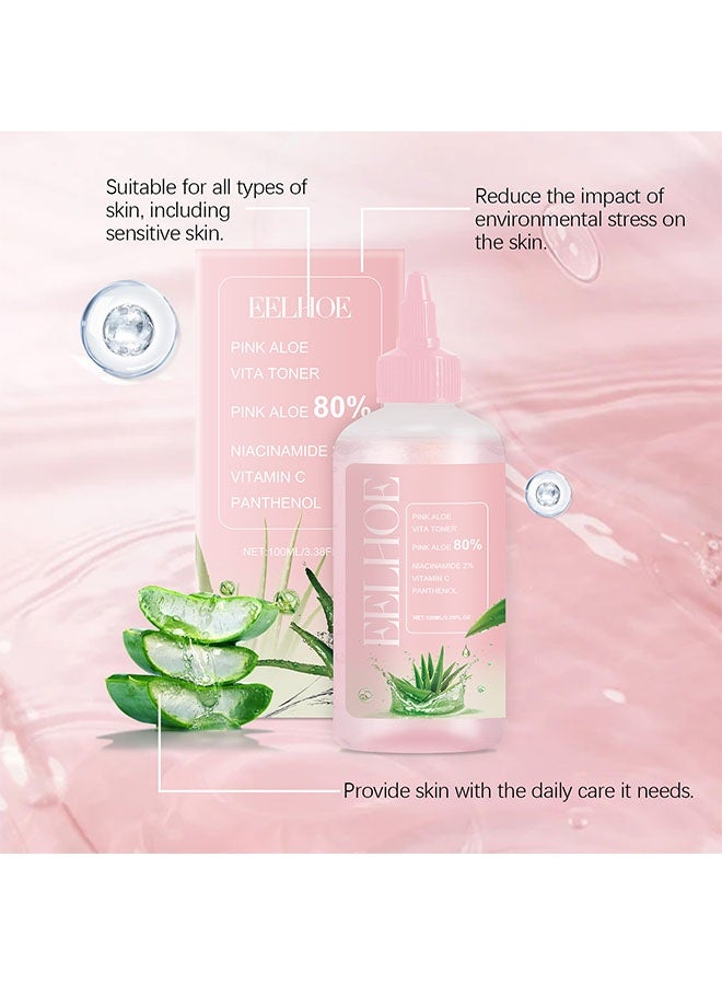 إيلهو تونر صبار الوردي | يهدئ ويخفف الاحمرار، يُنعّم ويضبط إفراز الدهون الزائدة | 80% ماء صبار وردي | مرطب، غير لزج 100 مل - Image 3