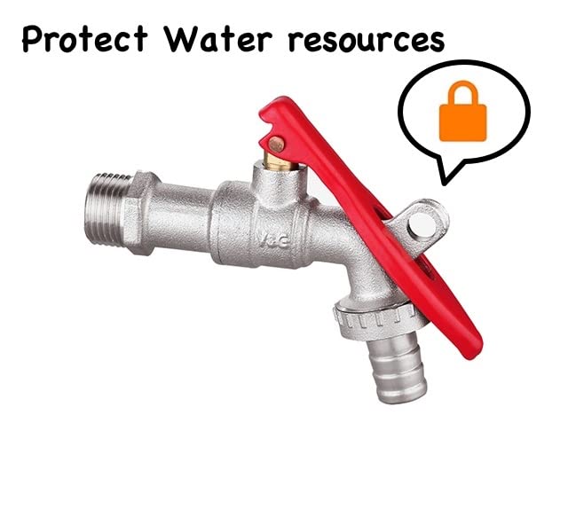 24x7 eMall Lockable Tap With 1/2" Thread - Brass Faucet for Home, Outdoor Garden - Water Tap Lock - Image 3