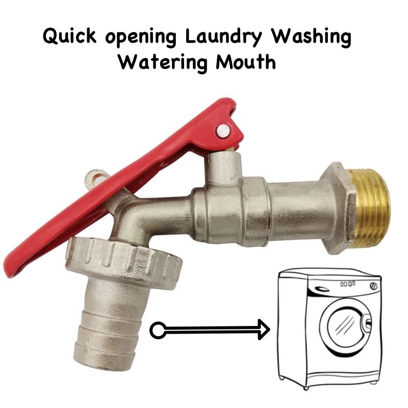 24x7 eMall Lockable Tap With 1/2" Thread - Brass Faucet for Home, Outdoor Garden - Water Tap Lock - Image 2