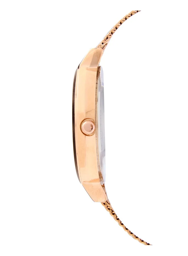 Chumbak TEAL BY CHUMBAK Women's Analog Rose Gold Metal Watch | Stainless Steel Mesh Strap (Carnival Elephant), Black