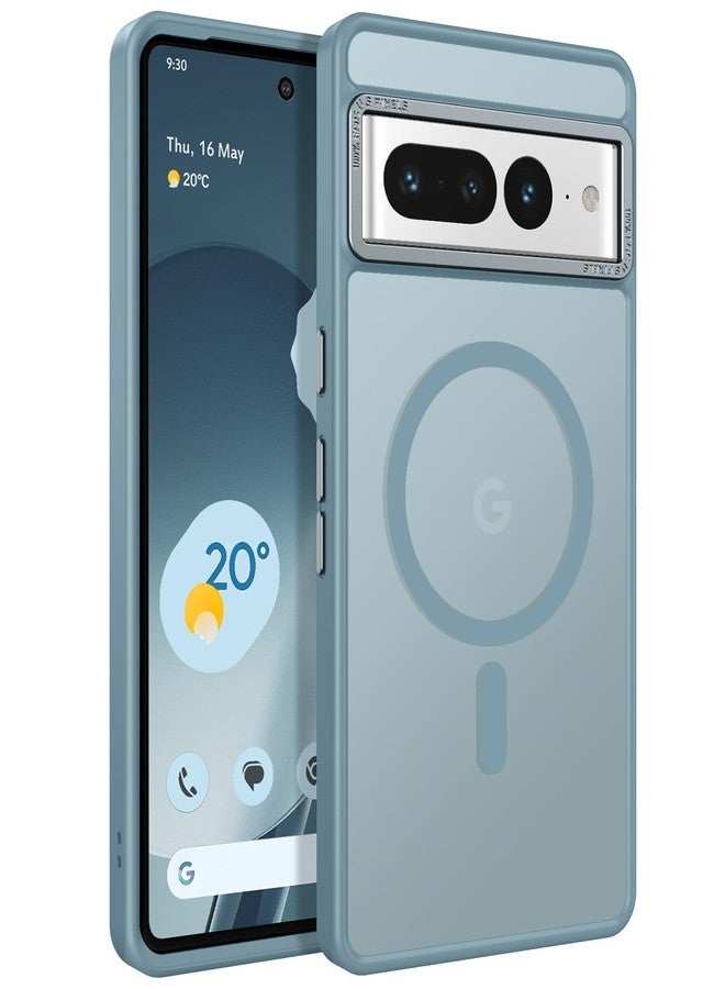 BENTOBEN for Google Pixel 7 Pro Case [Compatible with Magsafe] Translucent Matte Magnetic Pixel 7 Pro Case Slim Shockproof Women Men Protective Phone Cases for Google Pixel 7 Pro 6.7", Grey Blue - Image 1