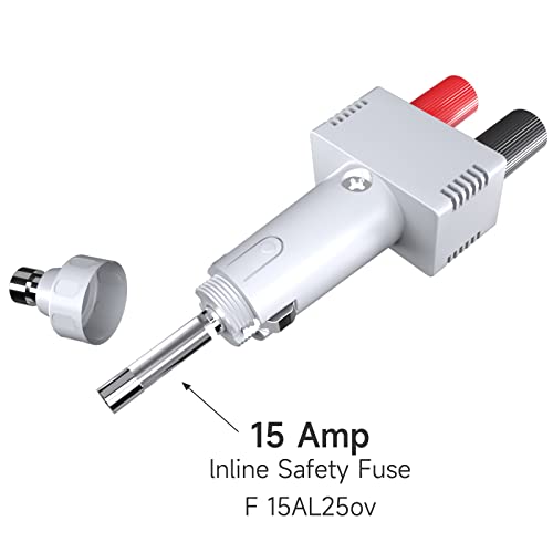 Goupchn Cigarette Lighter Plug Male to Dual 4mm Female Banana Socket Car Charger Adapter 12V 10A with Power Wires Alligator Clips for Motorcycle, ATV, Bus, Dining Car - Image 5