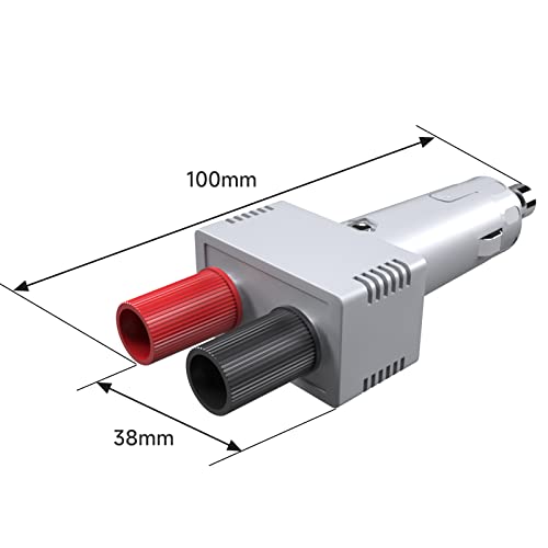 Goupchn Cigarette Lighter Plug Male to Dual 4mm Female Banana Socket Car Charger Adapter 12V 10A with Power Wires Alligator Clips for Motorcycle, ATV, Bus, Dining Car - Image 2