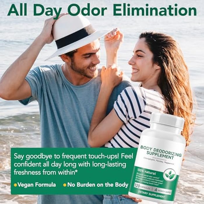 ZODENIS Body Deodorizing Supplement,Chlorophyll Capsules for Body Odor, Fresh Breath,Chlorophyll Capsules Supports Immunity and Digestion,for Men & Women,Vegan(120 Caps) - Image 4