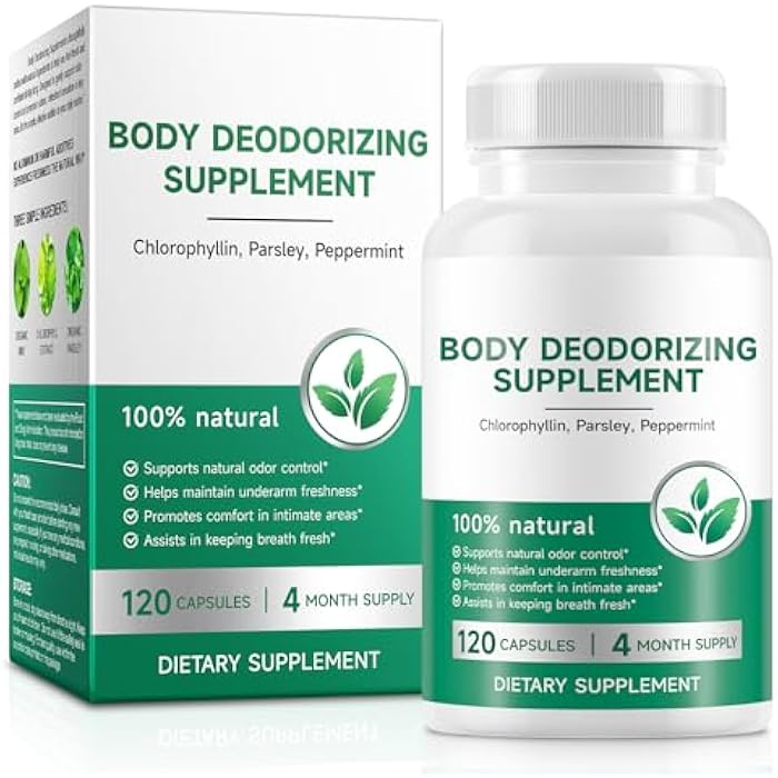 ZODENIS Body Deodorizing Supplement,Chlorophyll Capsules for Body Odor, Fresh Breath,Chlorophyll Capsules Supports Immunity and Digestion,for Men & Women,Vegan(120 Caps) - Image 1