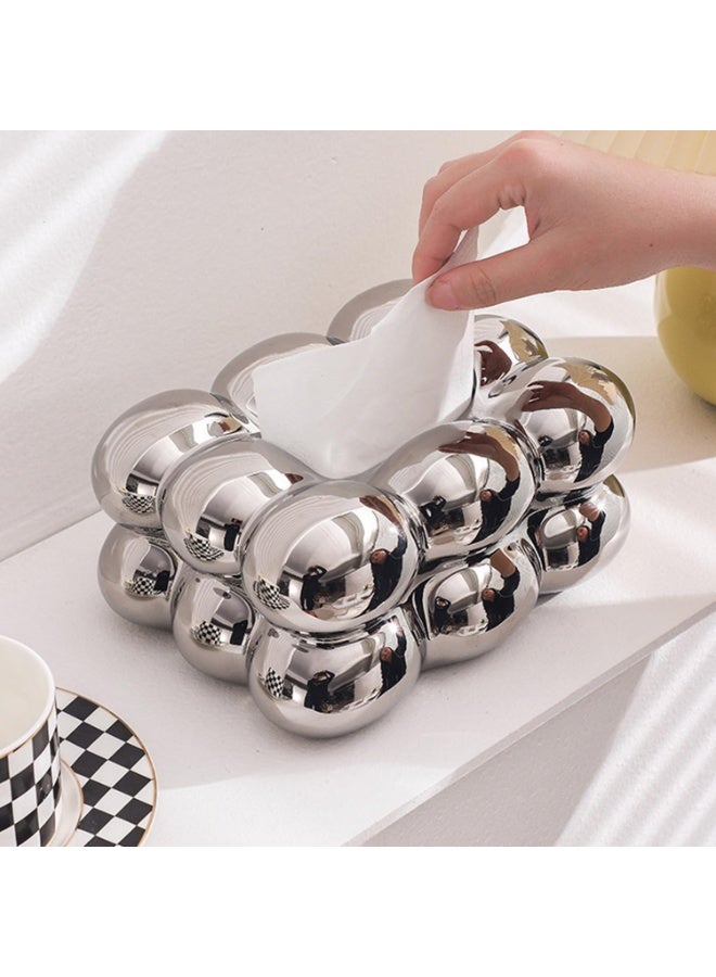 Bubbles Tissue Holder  - Silver