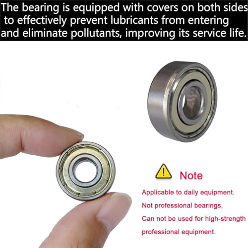 SACKORANGE 20 PCS 608 -ZZ Ball Bearings – Double Metal Sealed Miniature Deep Groove Ball Bearings (8mm x 22mm x 7mm) (608 ZZ) - Image 2