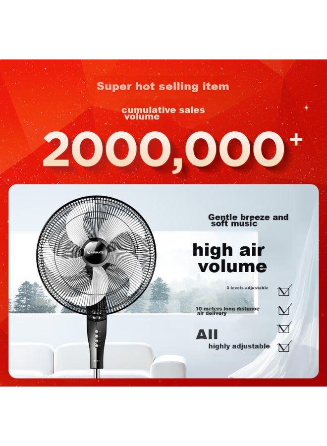 Airmate Five-blade Household Electric Fan, High Airflow, Desktop Or Floor Fan, Quiet Operation, Energy-efficient, Air Circulation, Small Fan With Timer, Dorm Cooling Fan, Fsw65t2-5 - Image 1