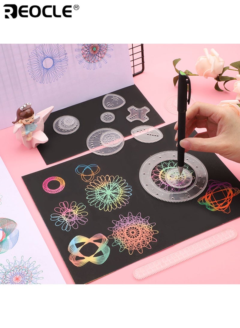 ريوكل مجموعة أدوات الرسم السبيروغراف التعليمية من 22 قطعة بتصميم مساطر الكاليدوسكوب الساحر - طقم رسم إبداعي بأنماط هندسية لمكافآت الطلاب في الفصل الدراسي (متعدد الألوان) - Image 5