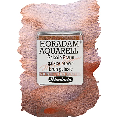 Schmincke - HORADAM® AQUARELL, Super Granulation, 14 974 044 Galaxie Brown, 1/2 Pans, Very Strong granulating Colors, Finest, Super-granulating Watercolors - Image 1