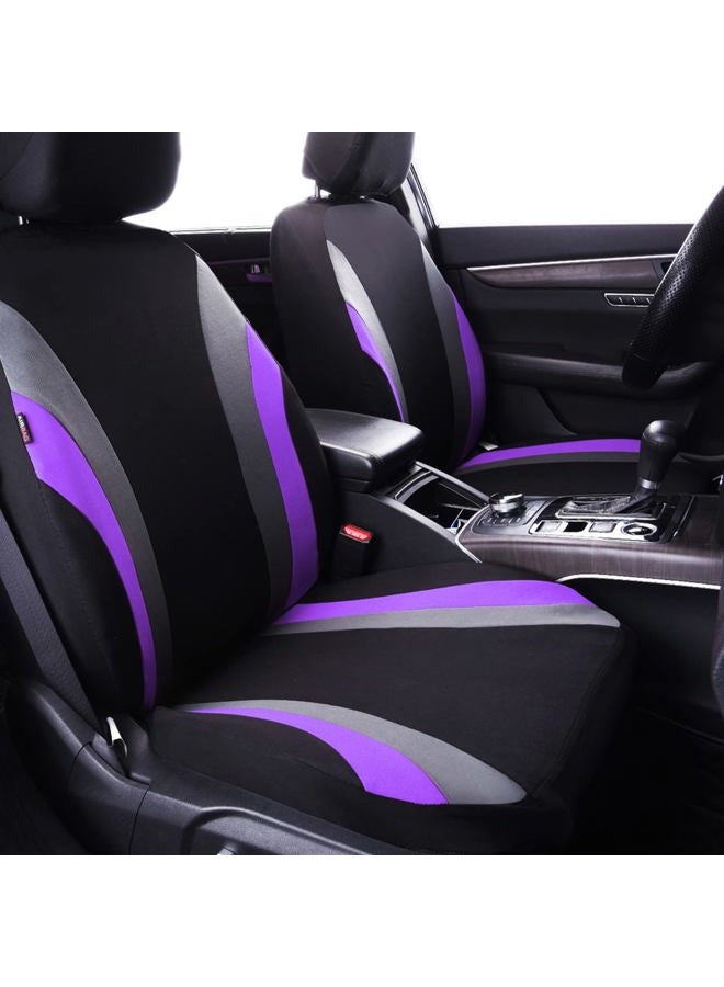 CAR PASS 11pcs Universal Car Seat Covers 100% Breathable with 5mm Composite Sponge Inside,Airbag Compatible 3 Zipper (Black and Purple) - Image 2