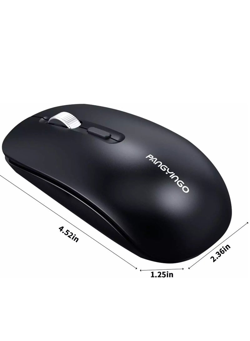 Pangyingo Rechargeable Wireless Mouse - With Silent Clicks - Metal Scroll Wheel - DPI Button - 1600 DPI - Image 2