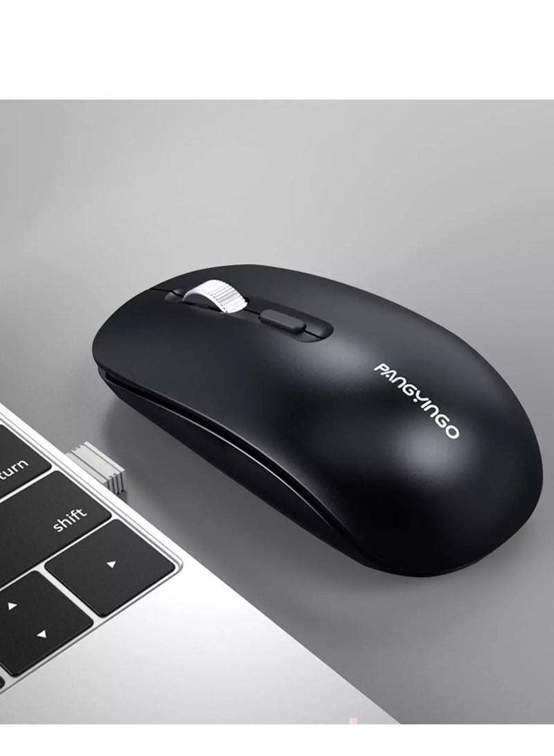 Pangyingo Rechargeable Wireless Mouse - With Silent Clicks - Metal Scroll Wheel - DPI Button - 1600 DPI - Image 3
