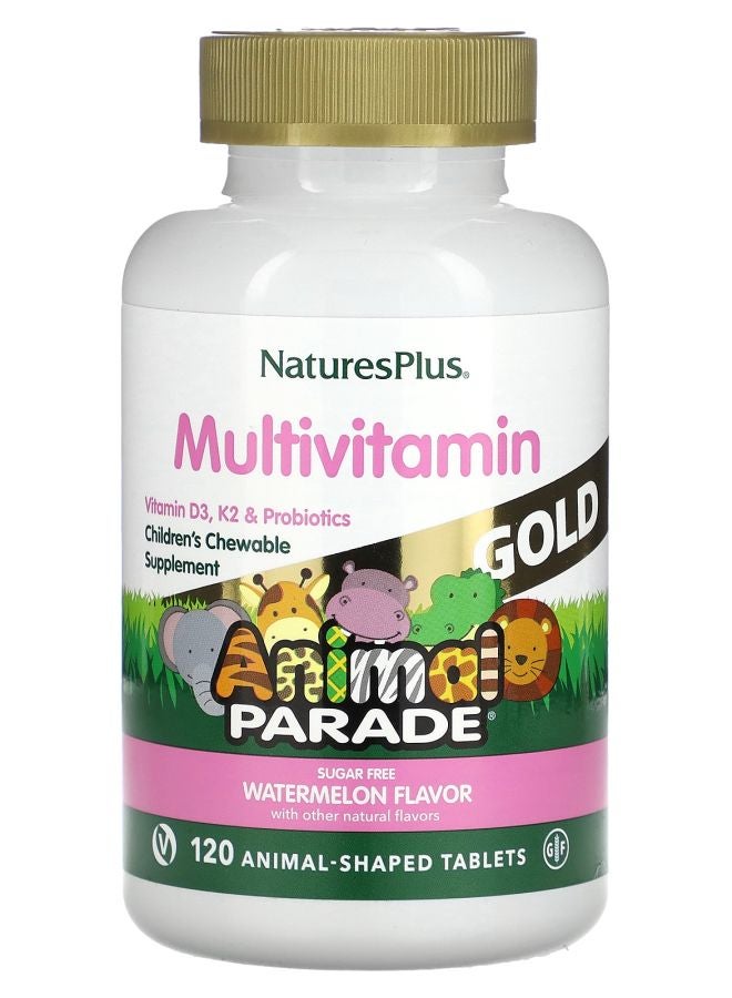 Animal Parade Gold Children's Chewable Multivitamin Supplement Watermelon 120 Animal-Shaped Tablets