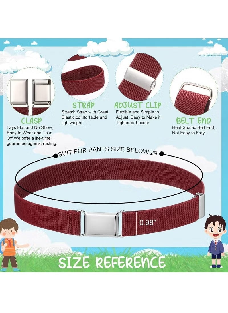 Bukela 3 Pieces Kids Magnetic Buckle Belt Adjustable Fashion Belts with Silver Square Buckle for Boys Girls  - Image 2