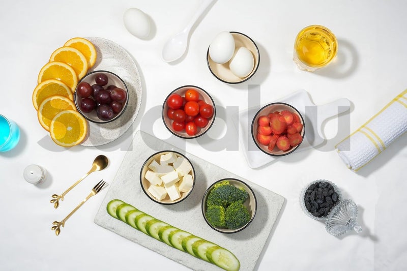 Sugalsu Cereal Bowls Ceramic Soup Bowls Set of 6125ML Colorful Soup and Salad Bowls for Kitchen Bowl Set for Cereal Salad Dessert Ice Cream Soups Noodles Snacks Dal Curry Black - Image 3