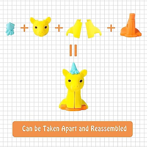 MAPLE Erasers for Kids | Animal erasers | Pencil Erasers | Kawaii Puzzle 3D Jungle Combo food Fancy Theme Cute Toy Fun Small Stylish Colourful Mini Cartoon Set for Return Gift for Kids Girls Boys (60) - Image 4