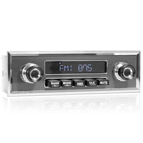 AKAMATE Retro Car Radio Receiver with Bluetooth: Single Din Vintage Stereo for Classic Vehicles - AM FM USB AUX Preset EQ Subwoofer Output - Image 1