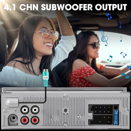 AKAMATE Retro Car Radio Receiver with Bluetooth: Single Din Vintage Stereo for Classic Vehicles - AM FM USB AUX Preset EQ Subwoofer Output - Image 3