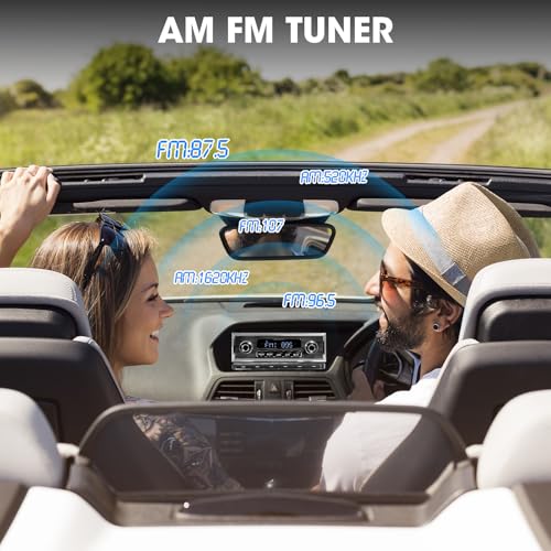 AKAMATE Retro Car Radio Receiver with Bluetooth: Single Din Vintage Stereo for Classic Vehicles - AM FM USB AUX Preset EQ Subwoofer Output - Image 5