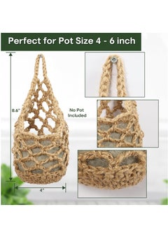 Antikiano 3 Pack Hanging Planter for 4 inch Pot, Wall Planters for Indoor Plants | Plant Hanger, Wall Macrame Plant Hanger (Jute, 3PK)  - Image 2