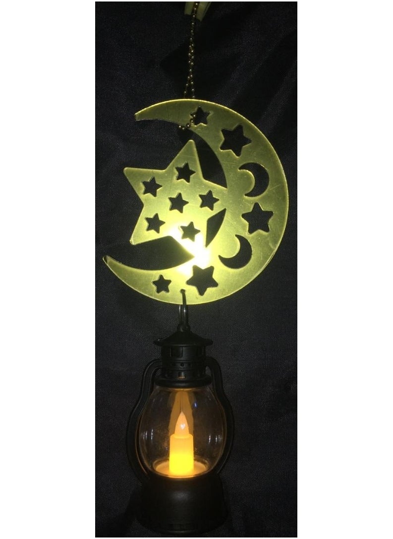 Generic Product Name: Ramadan Decoration - Crescent Moon and Stars with Small Lantern - black  - Image 3