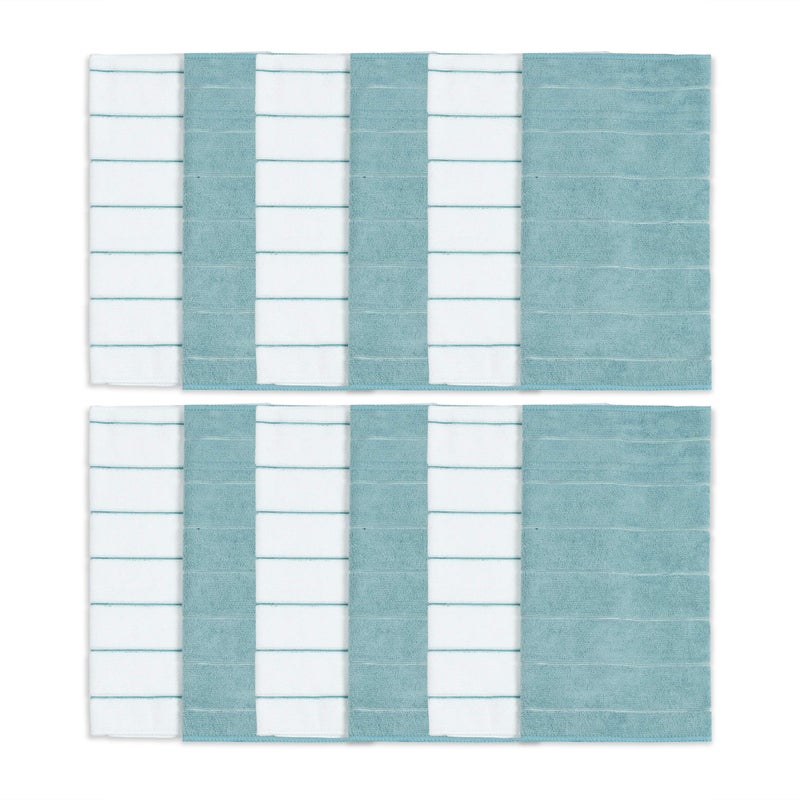 Simpli-Magic 79285 Microfiber Washcloths And Dish Cloths, Checkered Topaz, 12""X12"", 24 Pack - Image 3